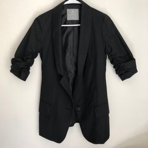 Ruched-Sleeve Blazer